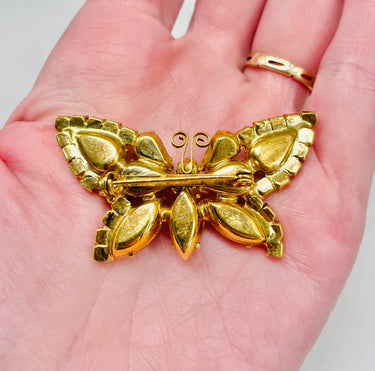 Rainbow Rhinestone Butterfly Brooch Jewelry Bloomers and Frocks